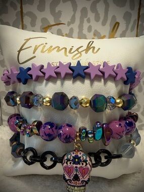 New ERIMISH Bracelets 4 Pc- Halloween - Custom Regular, Kids or Extended Size